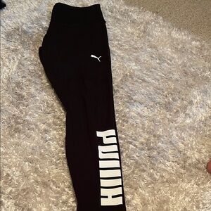 Puma Black Joggers with White Puma Script